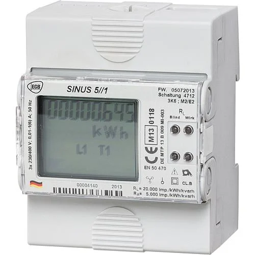 EGB Drehstromzähler SINUS 5//1A beglaub.