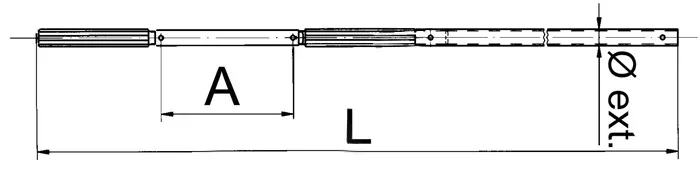 Tringle oscillante Blanche Ø13 mm | Largeur 1800mm