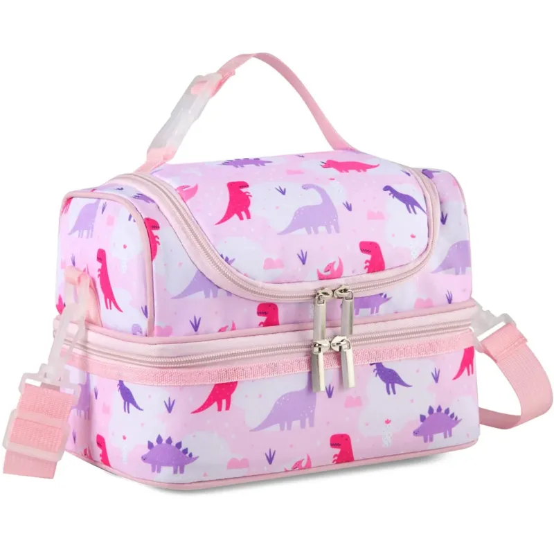 Kids Reusable Lunch Bag with Adjustable Shoulder Strap for School, Office or Picnic