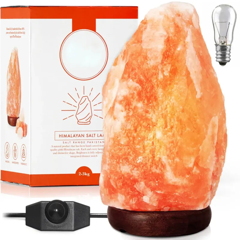 Himalayan Salt lamp with dimmer switch, pure natural product, handmade
