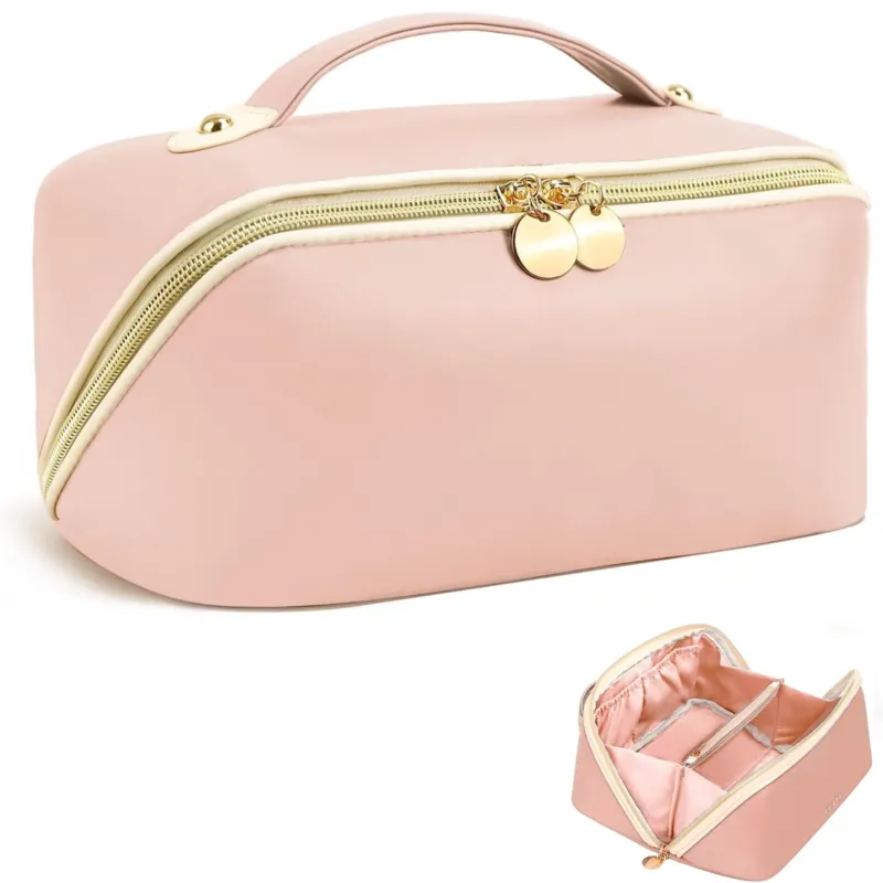 Cosmetic Bag Travel Makeup Bag with Brush Compartments