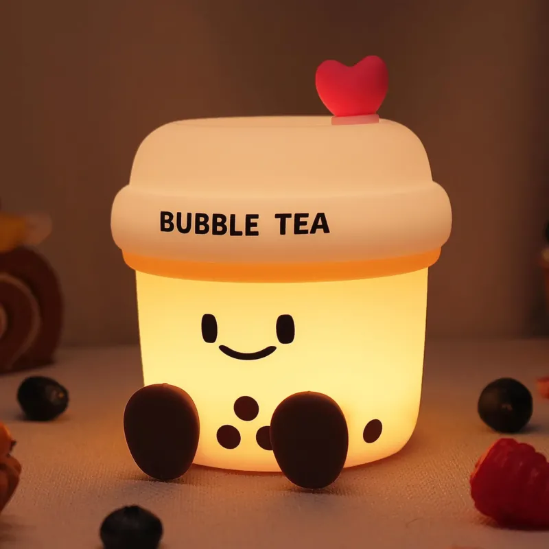 Bubble Tea Night Light, decorative Room with Sweet Silicone