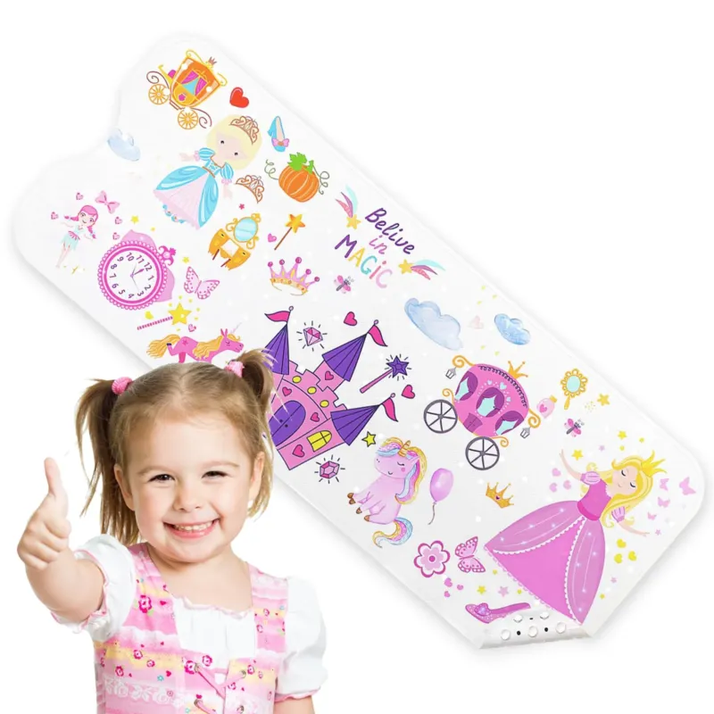 Bath mat for bath for children anti-slip bathroom toddler shower floor mat with suction cups drain holes