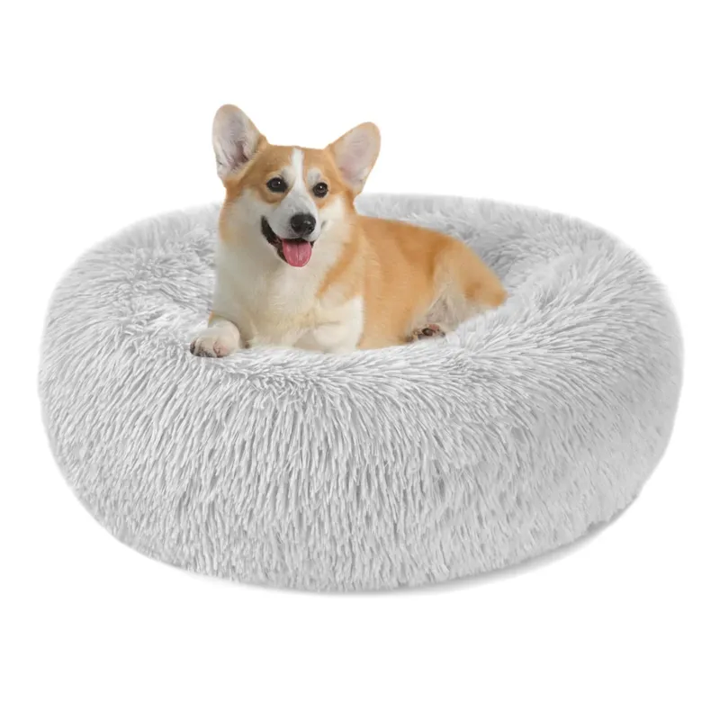 Dog bed Dog cushion Fluffy round made of plush - Donut