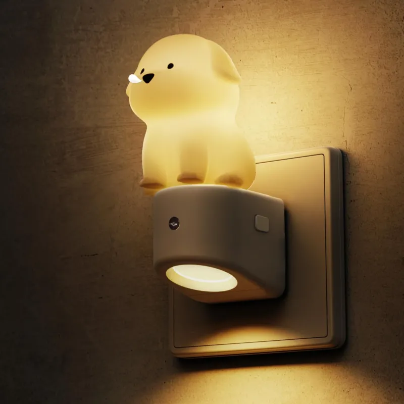 Night light plug-in, 3D night light with dusk sensor