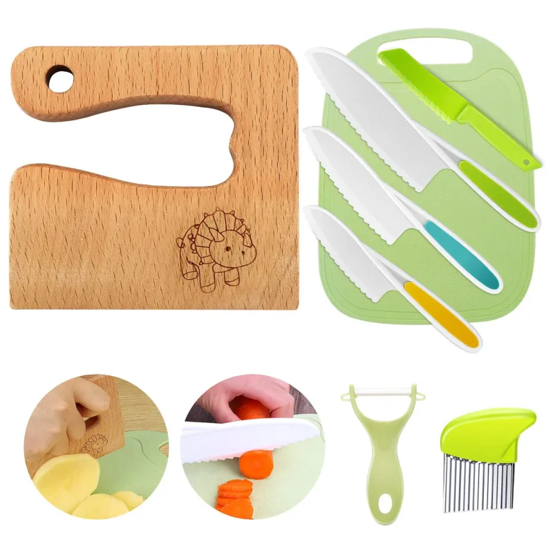 Children's knife 8-piece children's kitchen knife set for cutting and cooking fruit or vegetables