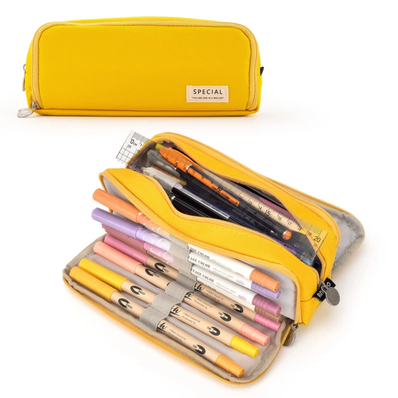 Pencil case teenager with 3 compartments, large capacity pencil case pencil case