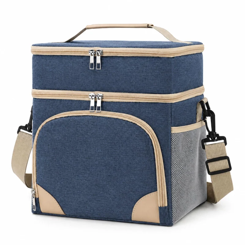 Small Cool Bag, Lunch Bag , 2 Layers Food Storage Compartments