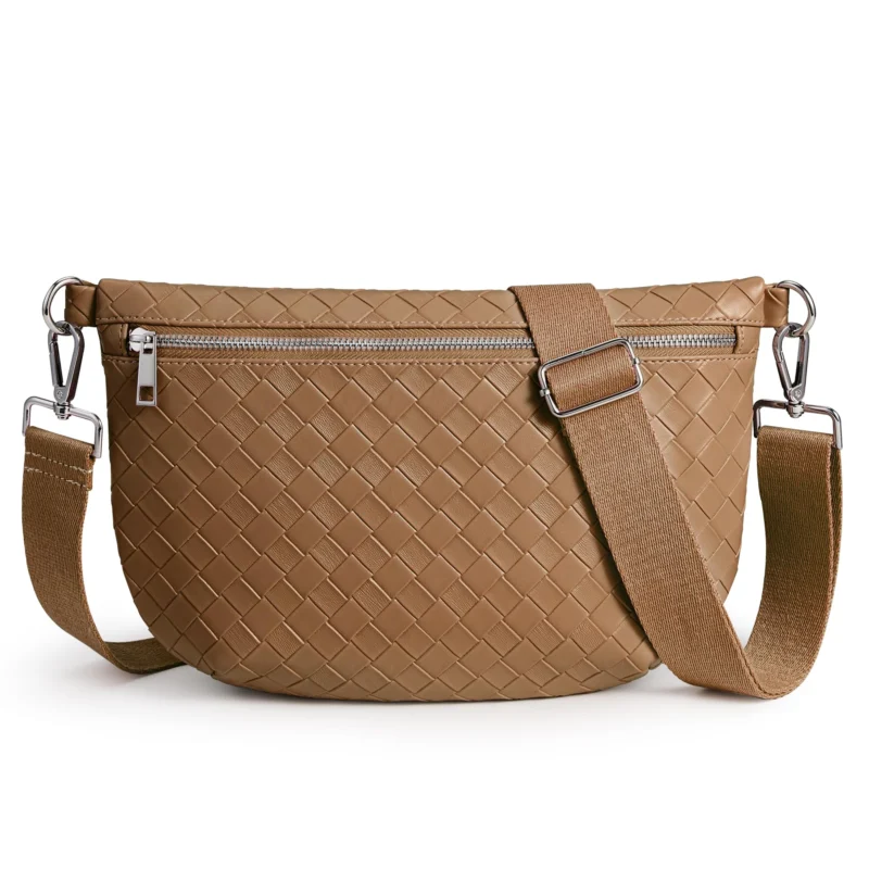 Leather Crossbody Bag with Adjustable Wide Shoulder Strap, Modern Shoulder Bag