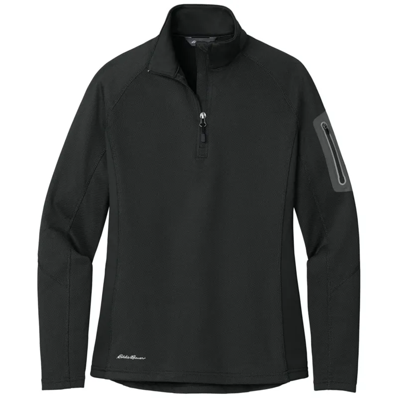 Eddie Bauer Women's Black Half Zip Performance Fleece Jacket
