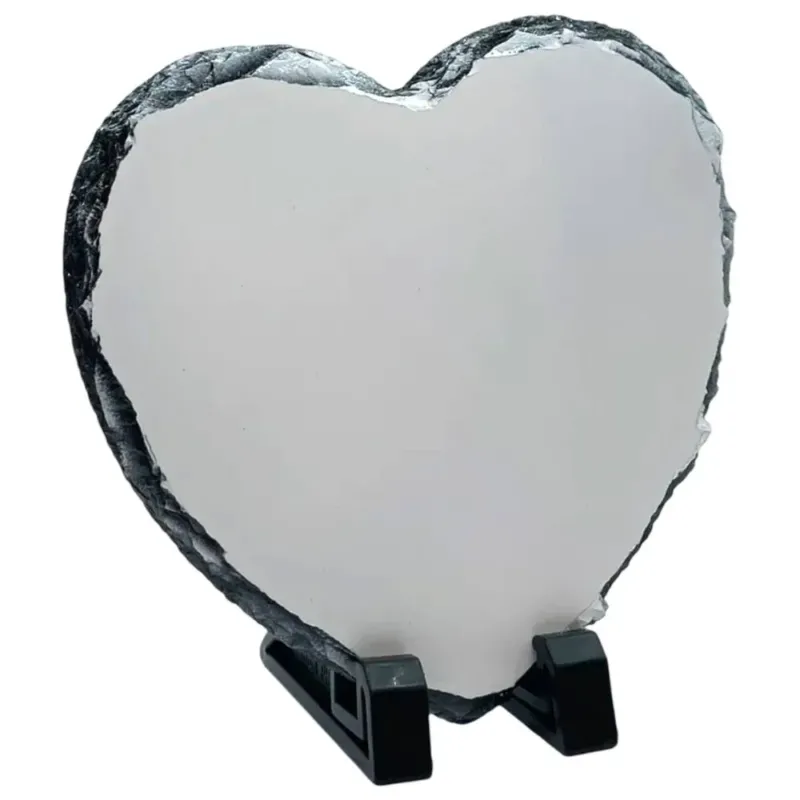 20cm x 20cm Heart Sublimation Photo Slate - Glossy Finish