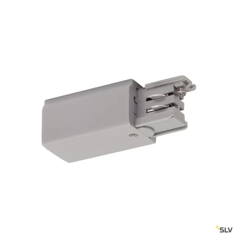 SLV Einspeiser für S-TRACK 3P.- Schiene, L-Version, silbergrau